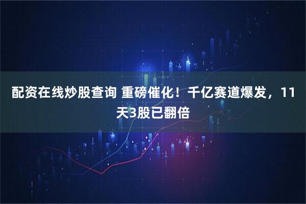 配资在线炒股查询 重磅催化！千亿赛道爆发，11天3股已翻倍